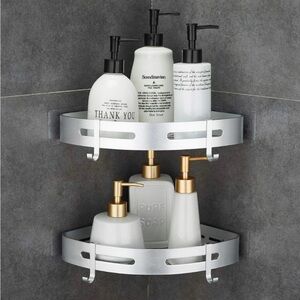 Silver Wall-Mounted Bathroom Shelf